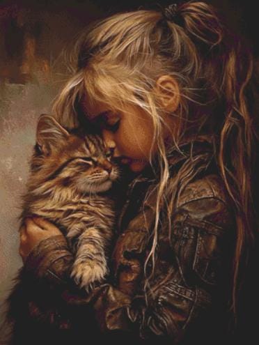 Love Is counted cross stitch pattern by Ingrid Jean AI Art