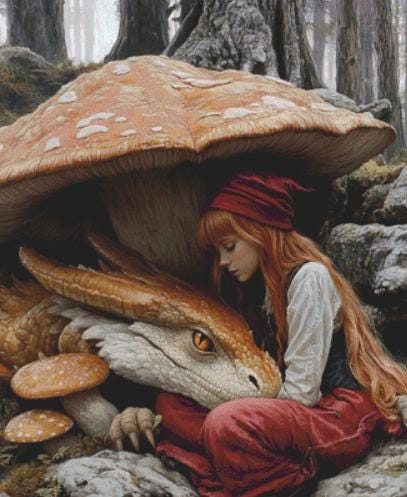 Where Mushrooms Dwell counted cross pattern by Serr.Kai A Quill & Ink