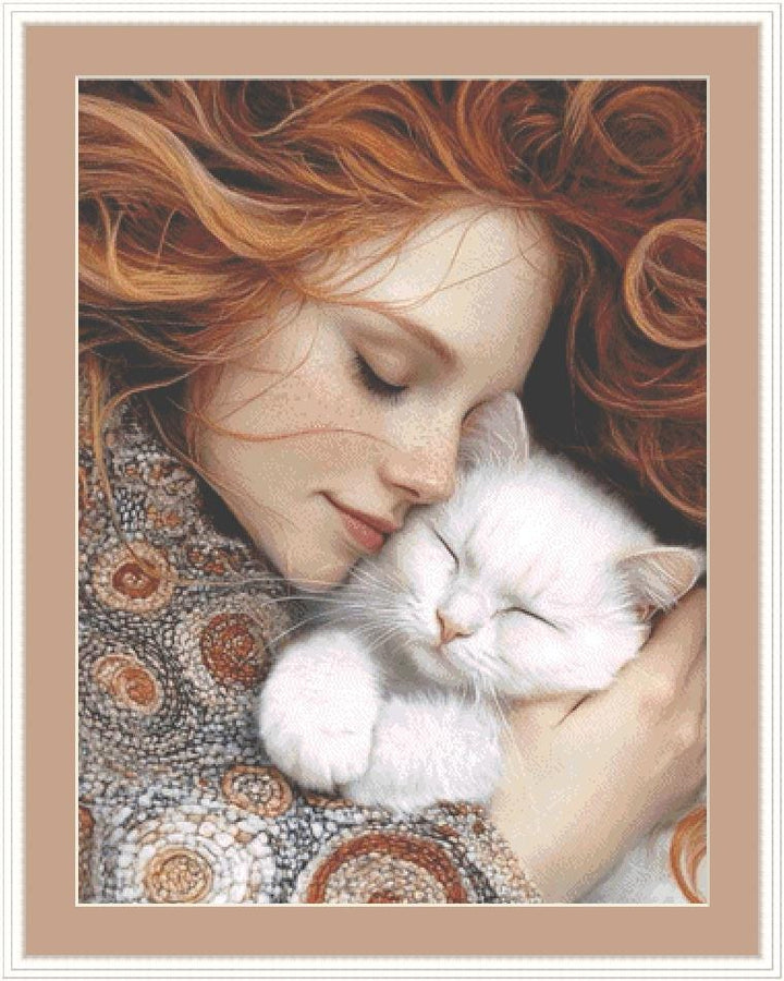 Whiskers counted cross stitch pattern by Ingrid Jean AI Art