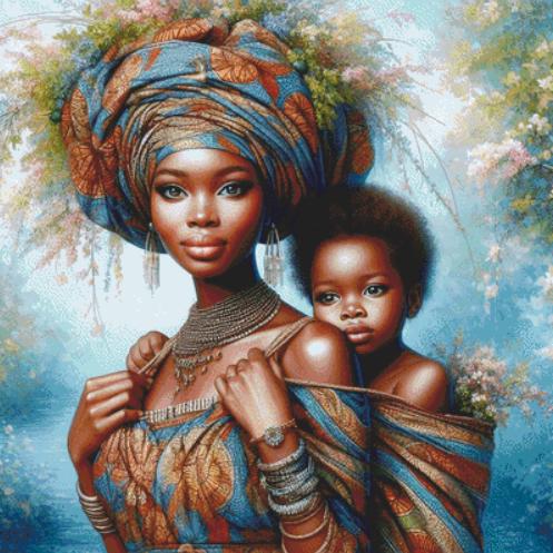 A Mother's Love (Max Color) counted cross stitch pattern by Ana Dias