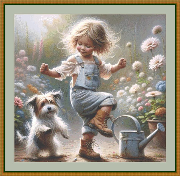 Who Says You Can't Teach an Old Dog New Tricks counted cross stitch pattern by Ingrid Jean AI Art