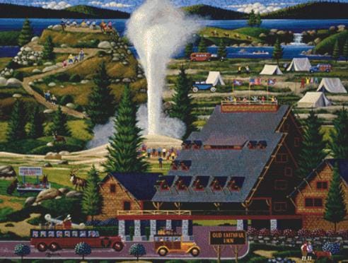 Old Faithful counted cross stitch pattern by Heronim/Ansada Art Licensing Group, LLC