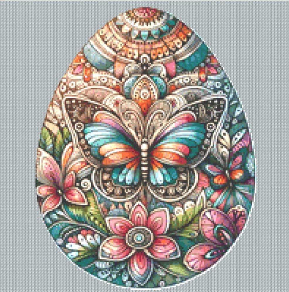 Easter Egg Mandala 3 counted cross stitch pattern by ©Adobe Ext License