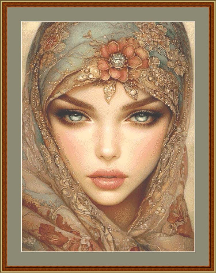 All Seeing Eyes counted cross stitch pattern by Ingrid Jean AI Art