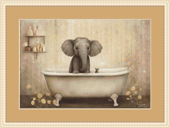 Bath Time (Small) counted cross stitch pattern by Tammy L. Gross