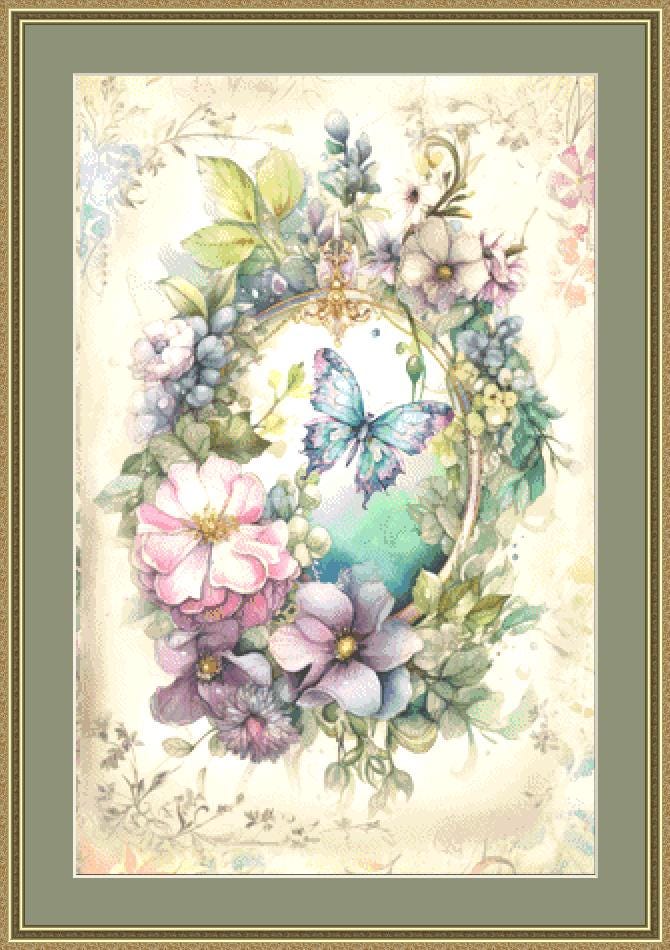 Spring Butterfly counted cross stitch pattern by LianaScrap