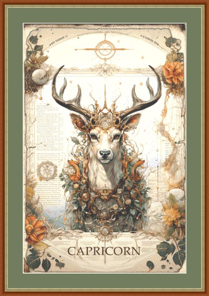 Zodiac - Capricorn counted cross stitch pattern by Sharm Studio