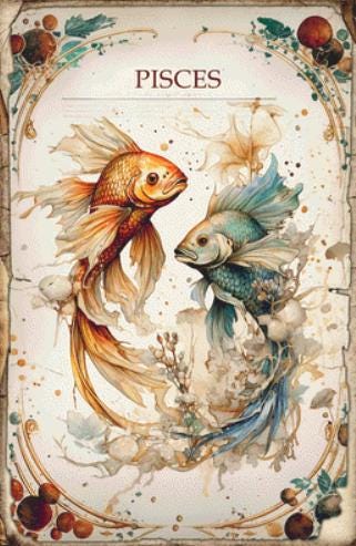 Zodiac - Pisces counted cross stitch pattern by Sharm Studio