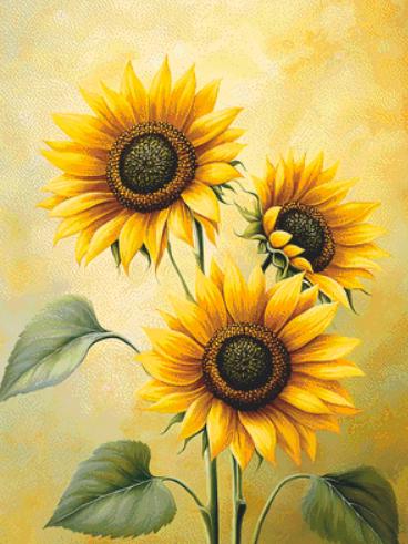 Sunflowers counted cross stitch pattern by ©Adobe Ext License