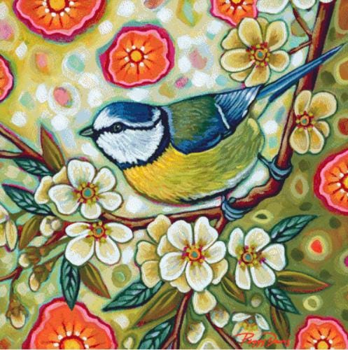 Blossom 2 counted cross sttich pattern by Peggy Davis/Porterfields Fine Art Licensing