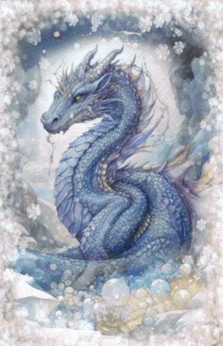 Winter Dragon counted cross stitch pattern by LianaScrap