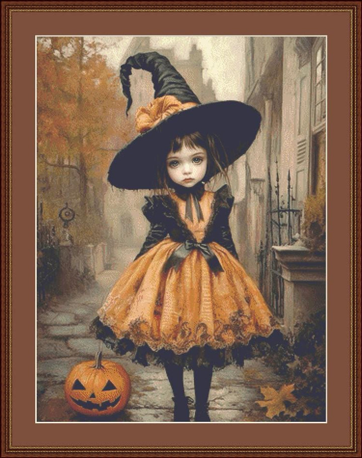 Trick or Treat counted cross stitch pattern by Ingrid Jean AI Art