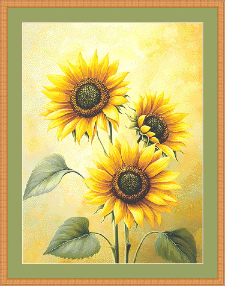 Sunflowers counted cross stitch pattern by ©Adobe Ext License