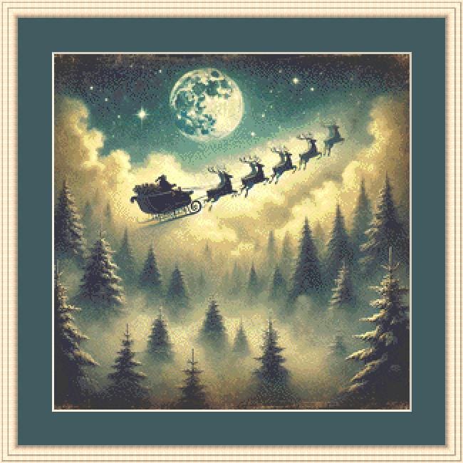 Christmas Eve (Small) counted cross stitch pattern by Mystic Vision Gallery