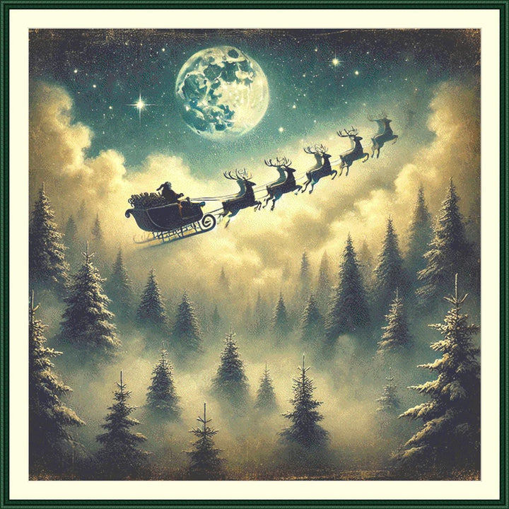 Christmas Eve (Max Size/Color) counted cross stitch pattern by Mystic Vision Gallery