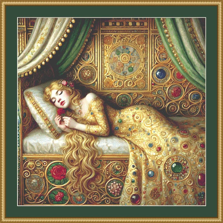 Sleeping Beauty counted cross stitch pattern by Mystic Vision Gallery