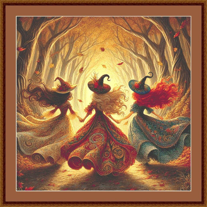 Witchy Walk counted cross stitch pattern by Mystic Vision Gallery