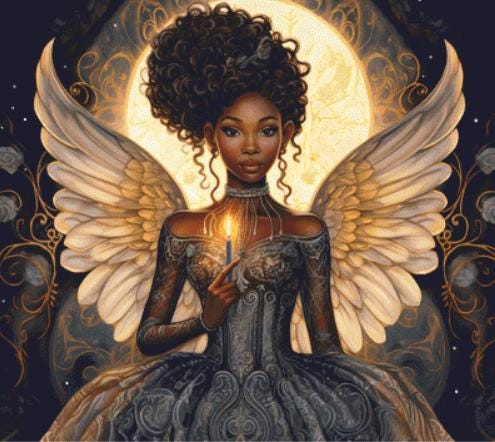 Angel counted cross stitch pattern by Artemis Rey Digital Art