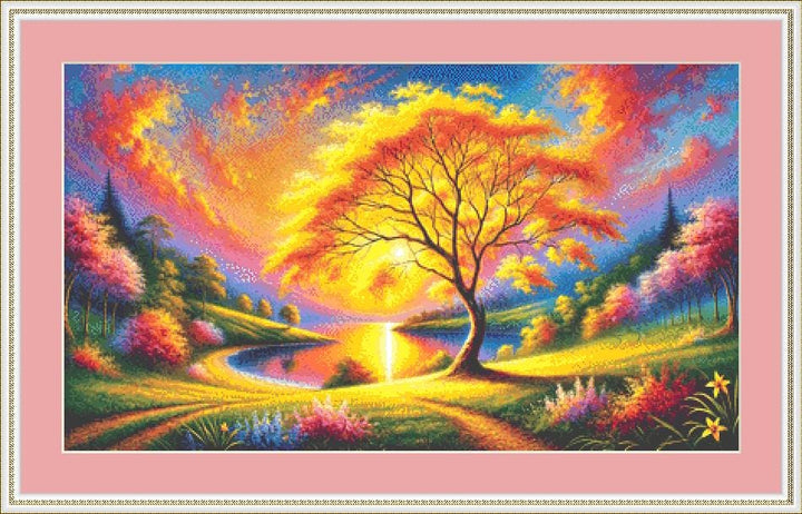 Blazing Sunset counted cross stitch pattern by Eder Jose Rosa