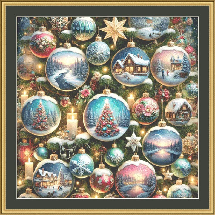 Ornaments on the Tree counted cross stitch pattern by Eder Jose Rosa