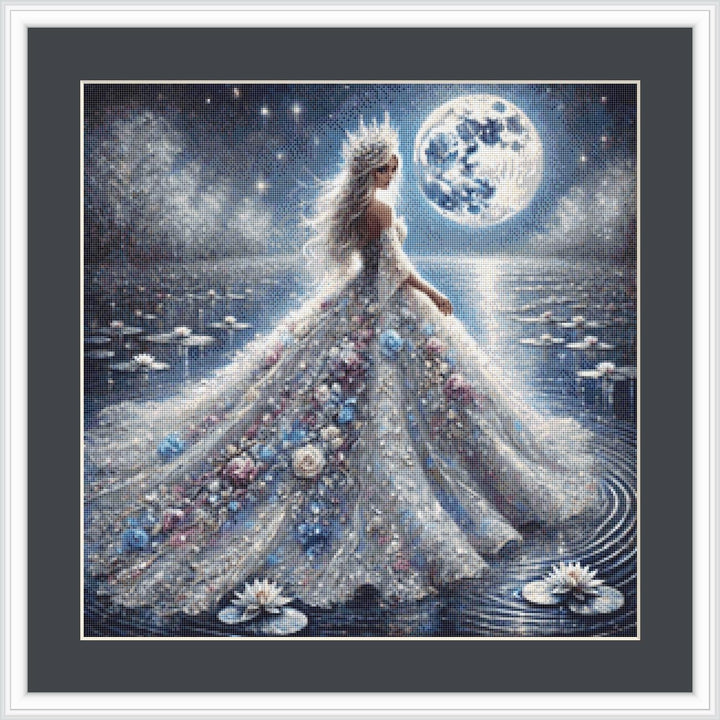 Queen of the Moonlit Lake (Small) counted cross stitch pattern by Mystic Vision Gallery