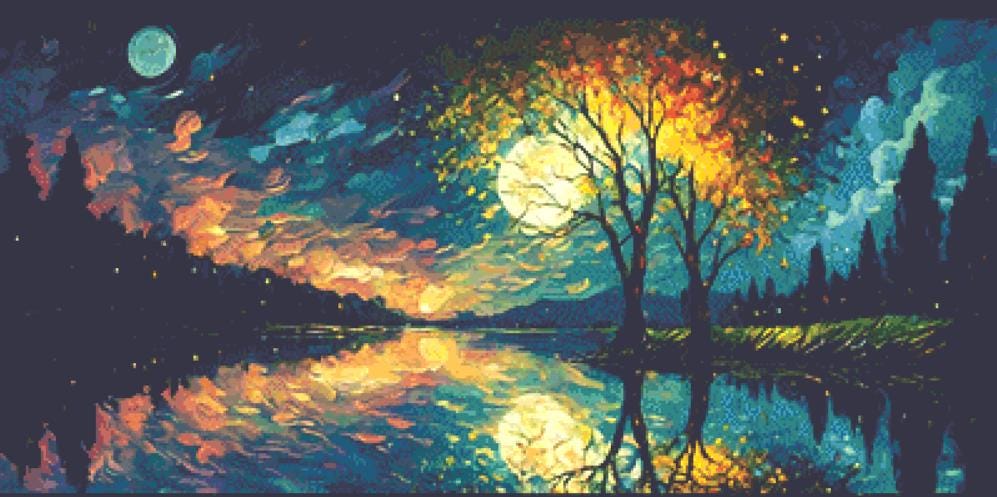 Boreal Forest ©Adobe Ext. License cross stitch pattern by StitchesSewBeautiful