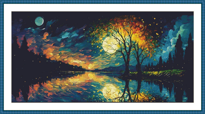 Boreal Forest (Max Size/Color) Cross Stitch Pattern ©Adobe Ext. License