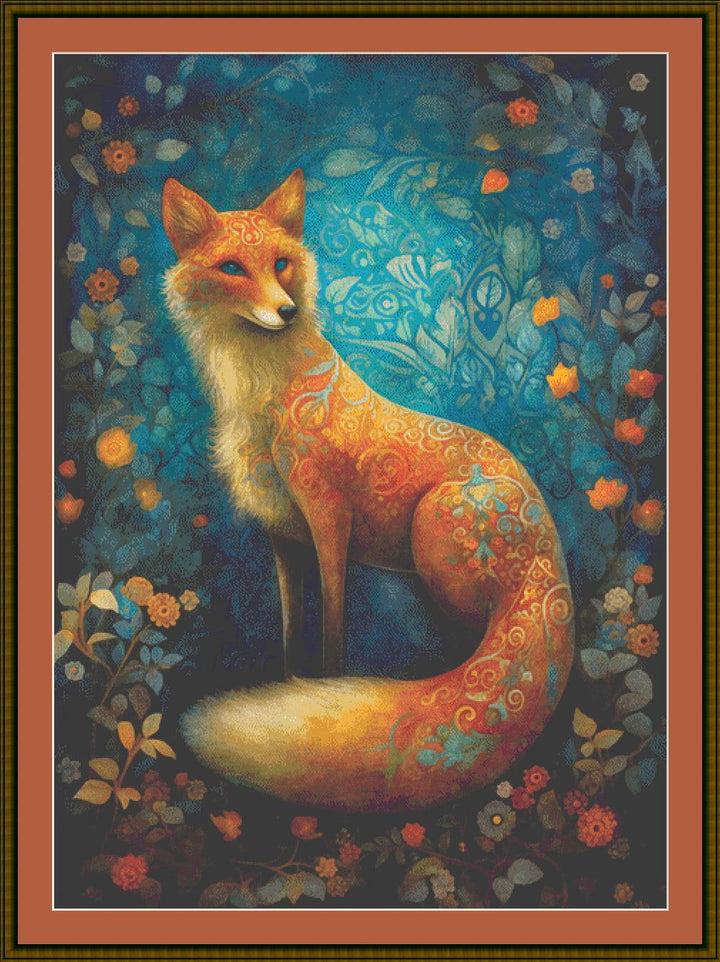 Red Fox (Max Size/Color) counted cross stitch pattern by Dutch Lady Mystic Art