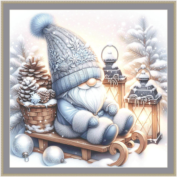 Sleighride Gnome (Max Size/Color) counted cross stitch pattern by AdneLStudio