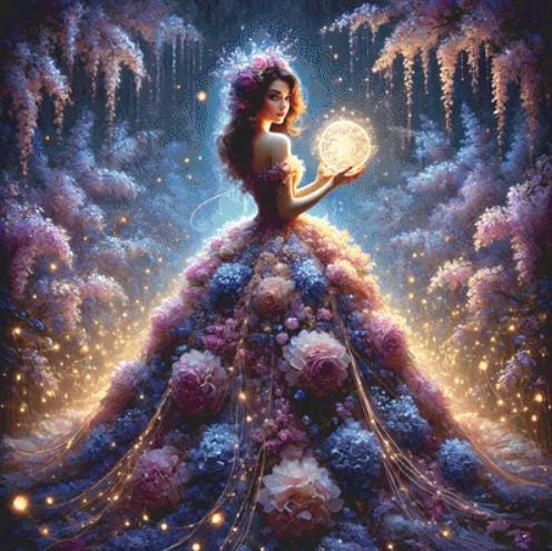 Keeper of the Enchanted Light counted cross stitch pattern by Mystic Vision Gallery