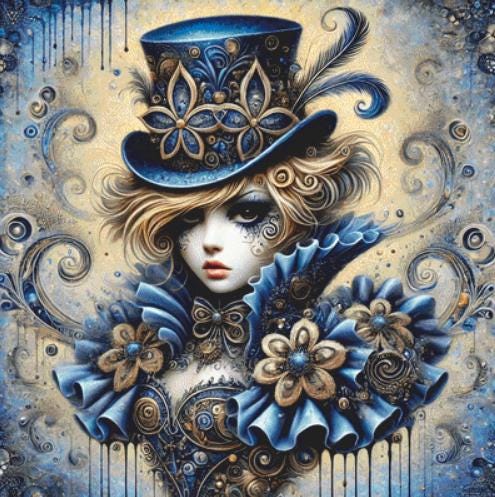 Steampunk Blue counted cross stitch pattern by Eder Jose Rosa