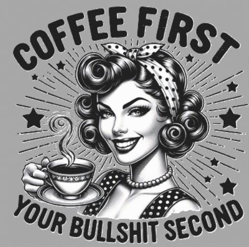 Coffee First counted cross stitch pattern by DigitalProCraft