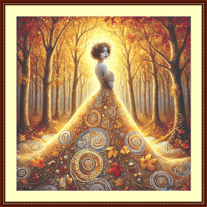 Fall Princess counted cross stitch pattern by Mystic Vision Gallery