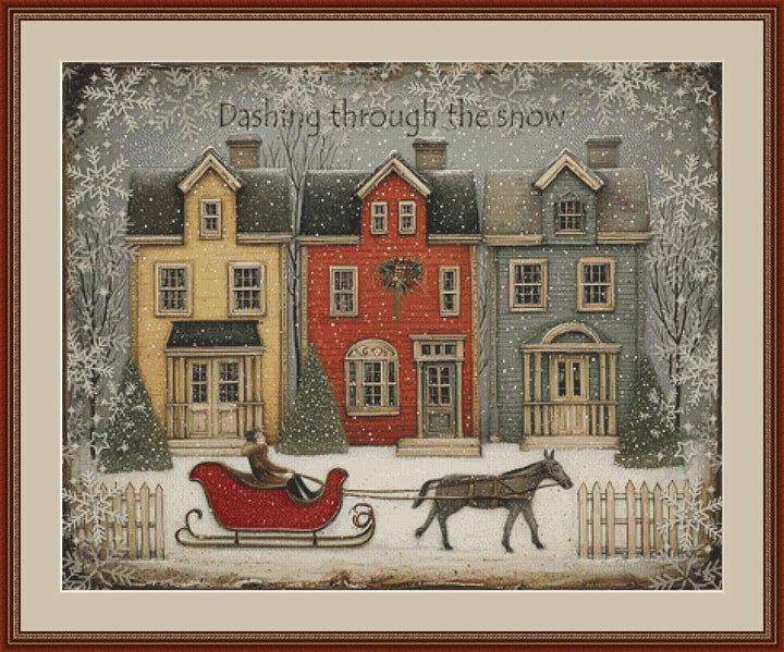 Folkart Christmas counted cross stitch pattern by Ivy Cottage Home