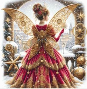 Steampunk Christmas Fairy 2 (Small) counted cross stitch pattern by AdneLStudio