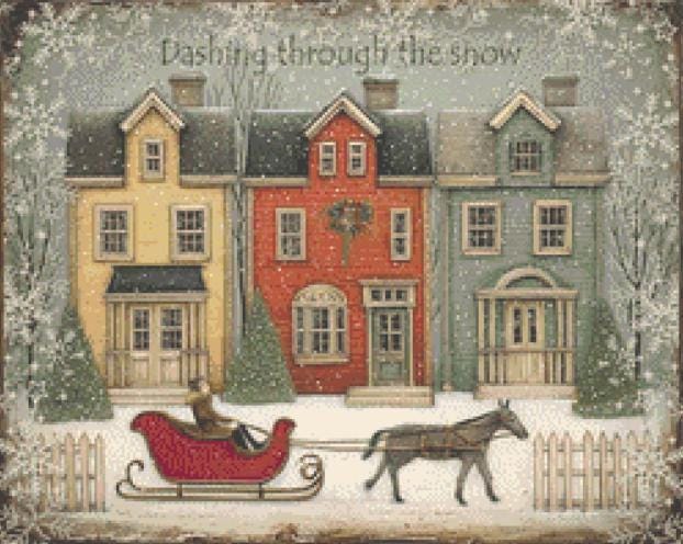 Folkart Christmas (Small) counted cross stitch pattern by Ivy Cottage Home