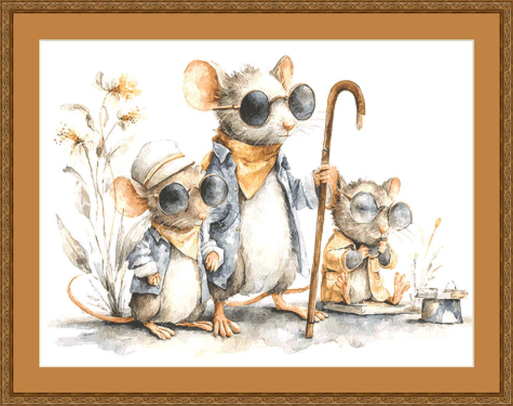 3 Blind Mice counted cross stitch pattern by Bryna T Art & Design (Digital Format)
