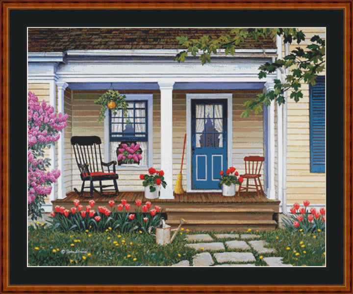 Cozy Corner full coverage counted cross stitch pattern by John Sloane (Digital Format)