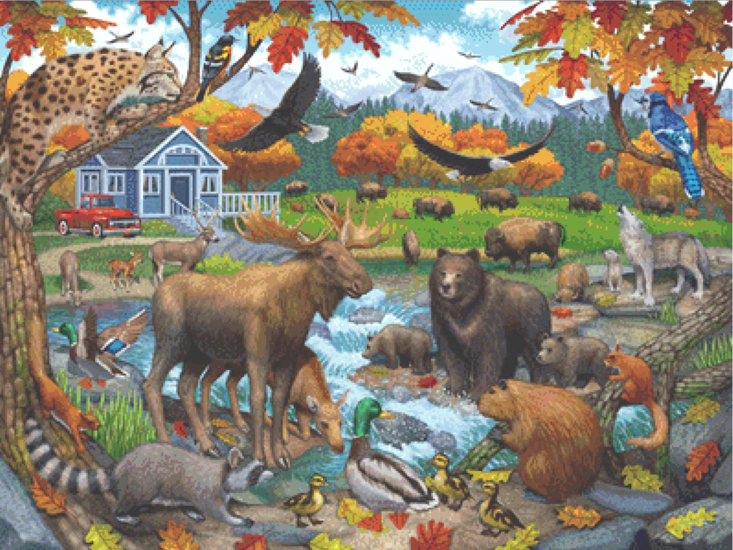 North American Wildlife counted cross stitch pattern by Artbeat Studio, Licensed by MGL, www.mglart.com (Digital Format)