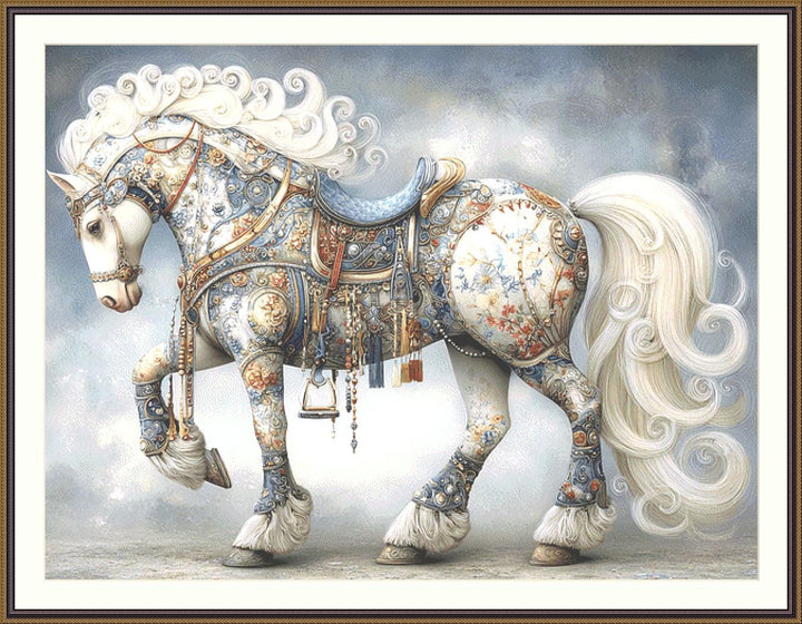 Decorated Horse 2 (Max Size/Color) counted cross stitch pattern by Bryna T. Art & Design (Digital Format)