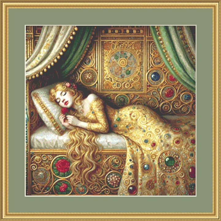 Sleeping Beauty (Small) counted cross stitch pattern by Mystic Vision Gallery (Digital Format)