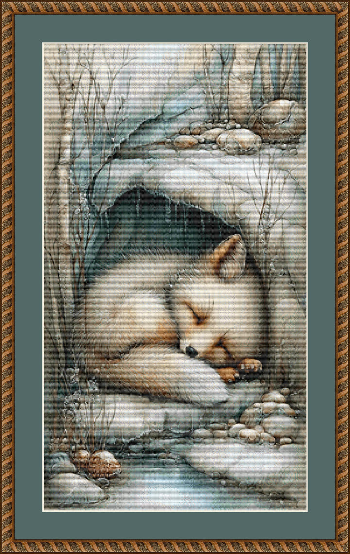 Winter Fox counted cross stitch pattern by Bryna T Art & Design (Digital Format)