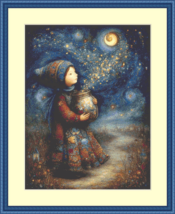Jar of Stars (Small) counted cross stitch pattern by Bryna T Art & Design (Digital Format)