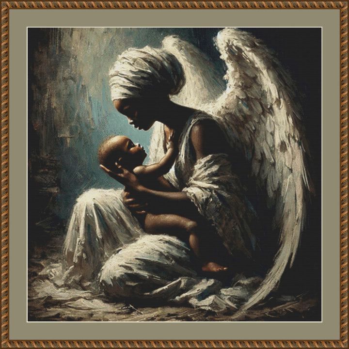 Guardian Angel counted cross stitch pattern by Bryna T. Art & Design (Digital Format)