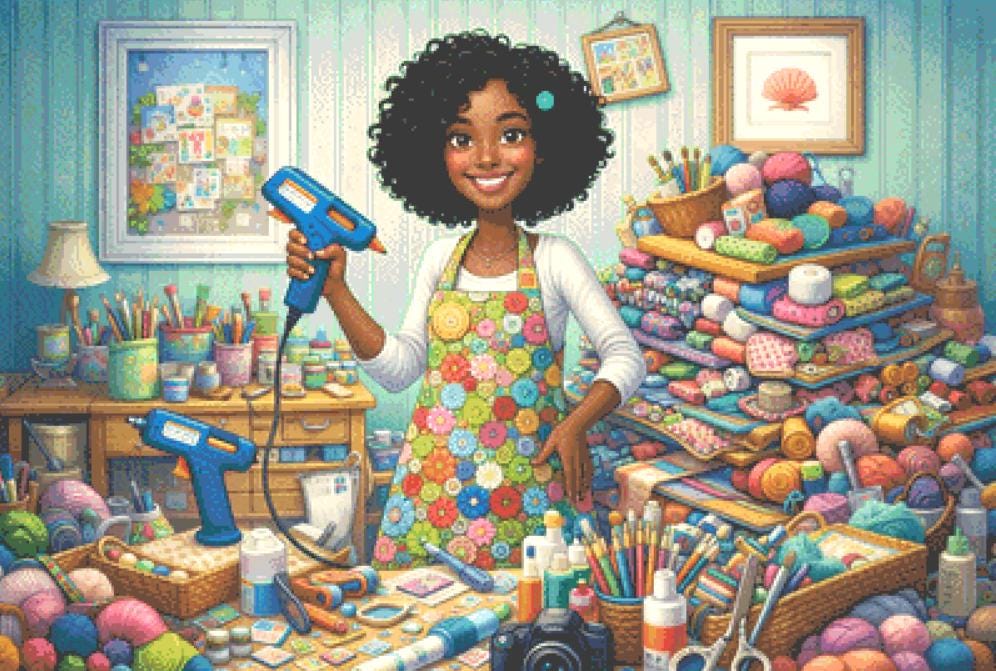 Behind Every Crafter; Version 2 counted cross stitch pattern by CraftyBeachonYouTube adapted by Stitches Sew Beautiful, LLC (Digital Format)