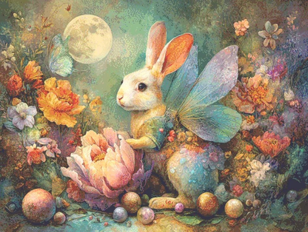 Valerie's Bunny counted cross stitch pattern by Bryna T. Art & Design (Digital Format)
