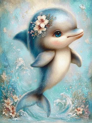 Dolphin counted cross stitch pattern by Sassy E. Boutique (Digital Format)
