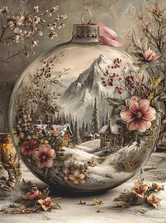 Christmas Ornament (Max Size/Color) counted cross stitch pattern by Bryna T. Art & Design (Digital Format)