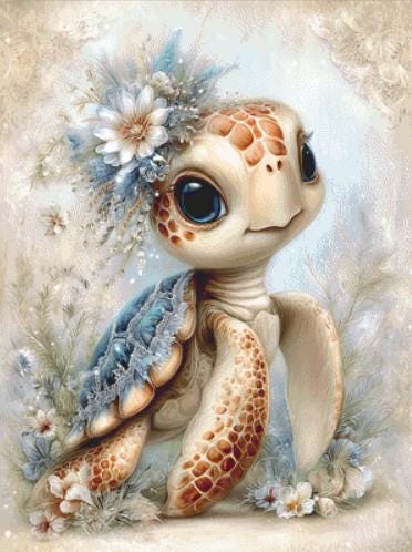 Sea Turtle counted cross stitch pattern by Sassy E. Boutique (Digital Format)