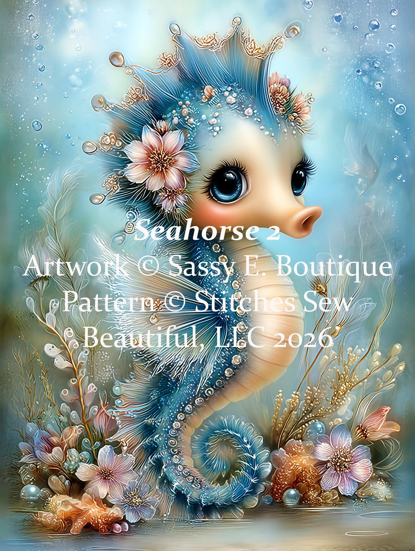 Seahorse 2 counted cross stitch pattern by Sassy E. Boutique (Digital Format)